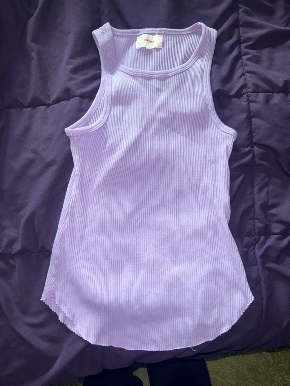 XiRENA Lavender Ribbed Scoop Neck Tank